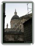 Dubrovnik Cathedral * Dubrovnik Cathedral of the Assumption of the Virgin.  In fact there are three different churches built on top of each other.  The first one was a byzantine church dating from 7th centry which was discovered by the local hystorian Josip Soišić in 1981 while working on the reconstuction of the third Chatedral.   According to the legend the second 12th century Romanesque Cathedral was build with the funds given by King Richard the Lionheart.  The third cathedral was completed in 1712 in the Roman baroque style following the plans of Italian architect Buffalini from Urbino. * 450 x 600 * (47KB)