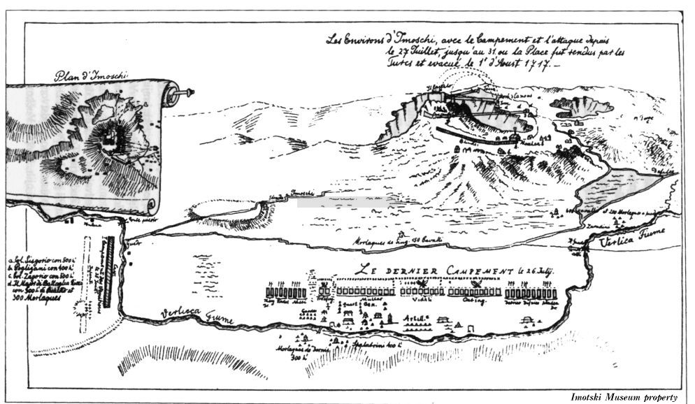 Imotski war map from 1717
